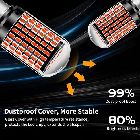 Yifengshun 1156 LED Bulbs White Backup Reverse Light Super Bright 3000 Lumens Error Free Canbus BA15S 1141 P21W 1506 7506 Led Tail Light Bulbs for Car RV Interior Light Trailer Camper 144SMD (2PCS) in Saudi Arabia