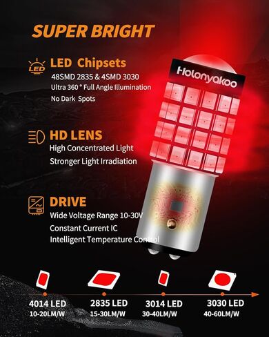 أحدث 1157 1157na 2057 2357a BAY15D 7528 P21/5W LED لمبة بيضاء 500% فائقة السطوع، مثالية للفرامل والذيل والوامض ومواقف السيارات والضوء العكسي الاحتياطي، DRL، 6000k، DC10-30V (مجموعة من 2) in Kuwait