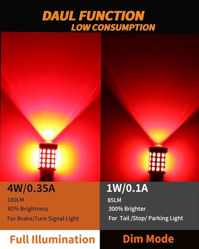 أحدث 1157 1157na 2057 2357a BAY15D 7528 P21/5W LED لمبة بيضاء 500% فائقة السطوع، مثالية للفرامل والذيل والوامض ومواقف السيارات والضوء العكسي الاحتياطي، DRL، 6000k، DC10-30V (مجموعة من 2) in Kuwait