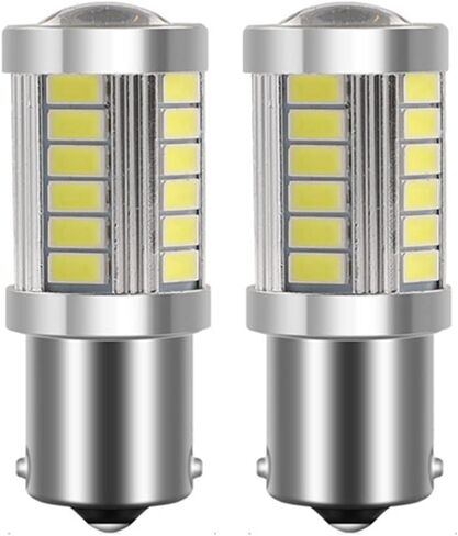 1156 لمبة إضاءة LED، 12 فولت - 30 فولت لمبات إضاءة LED فائقة السطوع، 1500 لومن، مع عدسة جهاز العرض. للنسخ الاحتياطي عكس الضوء الخلفي لمبة الضوء 6000K الأبيض، 2 حزمة in Kuwait