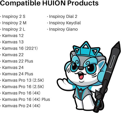 HUION Slim Pen PW550S 9.5mm Diameter for Huion Inspiroy 2/Giano/Keydial/Dial 2, K12/K13/K16(2021)/K22/K24 Series, Kamvas Pro 13 (2.5K)/ Pro 16 (2.5K), Kamvas Pro 16 (4K) Series, Kamvas Pro 24 (4K) in Saudi Arabia