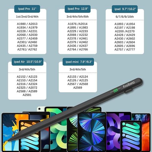 قلم ستايلس لجهاز iPad 2018-2024 قلم iPad الرقمي (الجيل الثاني من القلم المغناطيسي لحساسية الميل ورفض راحة اليد لجهاز Apple iPad Air 3/4/5، iPad Mini 5/6، iPad 6-10 Gen، iPad Pro 11/12.9" in Saudi Arabia