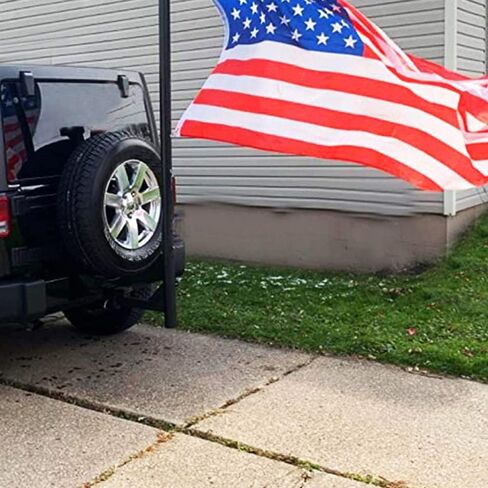 Trailer Hitch Flag Pole Holder for Poles Up to 2" Dia. Receiver Bracket Rv Flag Mount for Truck with 2 Anti-Wobble Screws Compatible with 2" Hitch Receivers in Kuwait