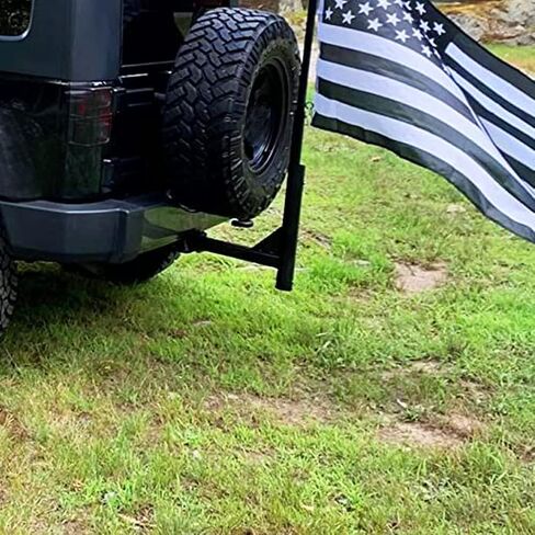 Trailer Hitch Flag Pole Holder for Poles Up to 2" Dia. Receiver Bracket Rv Flag Mount for Truck with 2 Anti-Wobble Screws Compatible with 2" Hitch Receivers in Kuwait