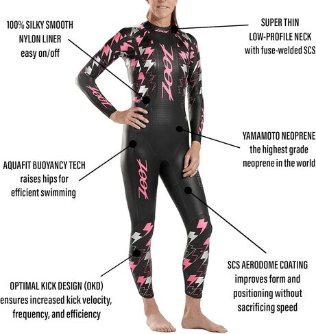 بدلة سباحة نسائية من Zoot Triathlon Bolt 1.0، بدلة رياضية من النيوبرين لكامل الجسم للسباحة في المياه المفتوحة وسباق الرجل الحديدي in Kuwait