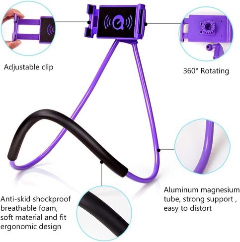 Cell Phone Neck Holder, Tablet Holder Stand Universal Phone Stand, Lazy Bracket, DIY Free Rotating Gooseneck Mounts (Pink) in Saudi Arabia