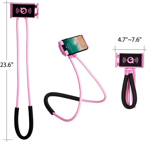 Cell Phone Neck Holder, Tablet Holder Stand Universal Phone Stand, Lazy Bracket, DIY Free Rotating Gooseneck Mounts (Pink) in Saudi Arabia