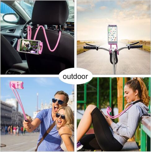Cell Phone Neck Holder, Tablet Holder Stand Universal Phone Stand, Lazy Bracket, DIY Free Rotating Gooseneck Mounts (Pink) in Saudi Arabia