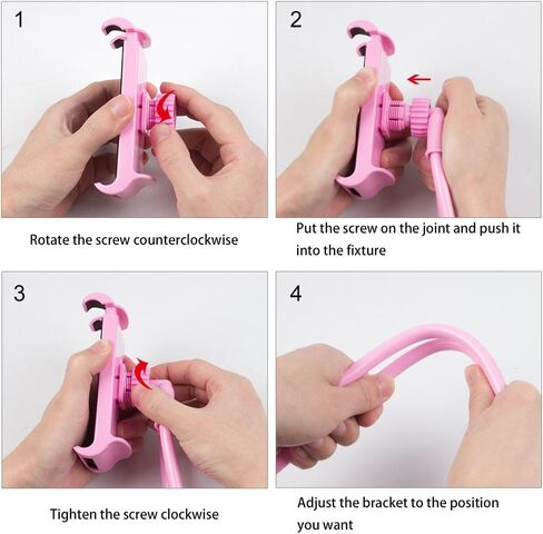 Cell Phone Neck Holder, Tablet Holder Stand Universal Phone Stand, Lazy Bracket, DIY Free Rotating Gooseneck Mounts (Pink) in Saudi Arabia