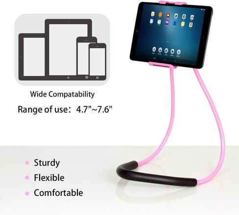 Cell Phone Neck Holder, Tablet Holder Stand Universal Phone Stand, Lazy Bracket, DIY Free Rotating Gooseneck Mounts (Pink) in Saudi Arabia