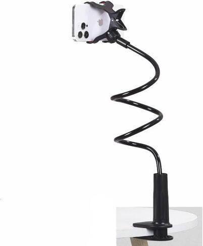 Gooseneck Phone Holder for Bed or Desk: Gooseneck Cell Phone Stand with 31.5 Inches Flexible Long Arm & Clamp |Bed Ajustable Headboard Phone Mount with Clip Fit for iPhone or Mobile Phone in Kuwait