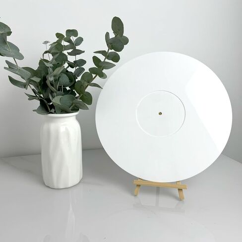 حصيرة القرص الدوار من الأكريليك الأبيض، حصيرة القرص الدوار المضادة للكهرباء الساكنة لتسجيل الفينيل LP، حصيرة الانزلاق الدوارة الممتازة لتقليل الضوضاء وتحسين جودة الصوت in Kuwait