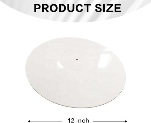 حصيرة القرص الدوار من الأكريليك الأبيض، حصيرة القرص الدوار المضادة للكهرباء الساكنة لتسجيل الفينيل LP، حصيرة الانزلاق الدوارة الممتازة لتقليل الضوضاء وتحسين جودة الصوت in Kuwait