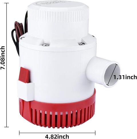 NovelBee 12V Non Automatic Bilge Pumps,Boat Marine Plumbing Electric Submersible Bilge Pump 1-1/2" 40MM ID Hose (3500 GPH) in Saudi Arabia
