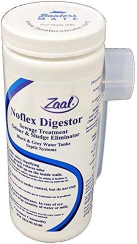 Zaal NoFlex Digestor Boat و RV لمعالجة مياه الصرف الصحي | يسيل ويزيل الحمأة، ويتراكم، ويحييد الروائح الكريهة، ويزيل النفايات | لا يحتوي على مواد كيميائية قاسية، ويترك خزان الصرف الصحي نظيفًا وصحيًا وعديم الرائحة in Saudi Arabia
