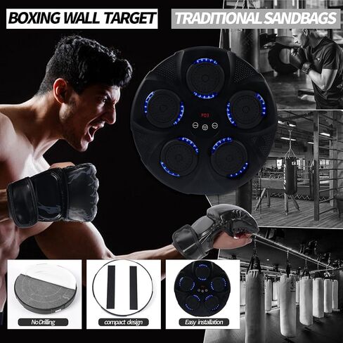 Tixmac Music Boxing Machine,Smart Wall Mounted Workout Bluetooth Boxing Machine,One Punch Boxing Game Machine for Adult,Kid. in Saudi Arabia