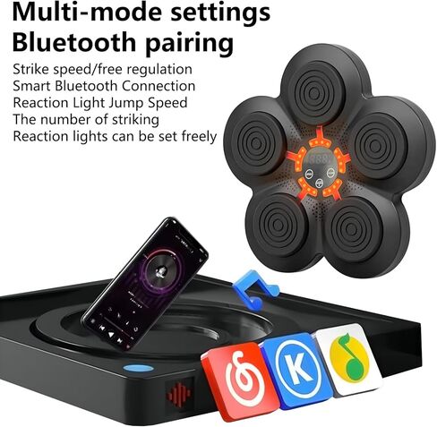 Fourmor Music Boxing Machine- Smart Boxing Equipment with a Three-Layer Shock Absorption Configuration, Enjoy The Pressure Release, Boxing Equipment for Adults and Kids Hand Eye Coordination Training in Saudi Arabia