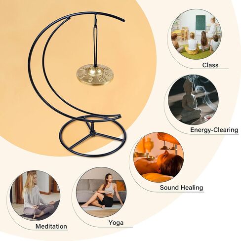 ZenBless 2.56 بوصة OM Mani Tingsha أجراس طاولة الرنين، Tingsha Chime مع مهاجم، صنج Tingsha التبتية للشفاء الروحي والتأمل واليوجا البوذية، والآلات الموسيقية للاسترخاء in Kuwait