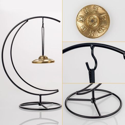 ZenBless 2.56 بوصة OM Mani Tingsha أجراس طاولة الرنين، Tingsha Chime مع مهاجم، صنج Tingsha التبتية للشفاء الروحي والتأمل واليوجا البوذية، والآلات الموسيقية للاسترخاء in Kuwait