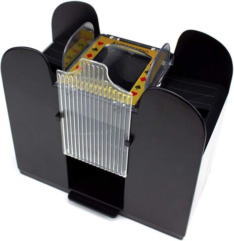 Brybelly 6-Deck Shuffler and 6 Jumbo Index Bicycle Decks - Battery-Operated Electric Shuffle Machine with Cards of Your Choice - Home & Casino Tournaments, Classic Poker, & Trading Card Games in Saudi Arabia
