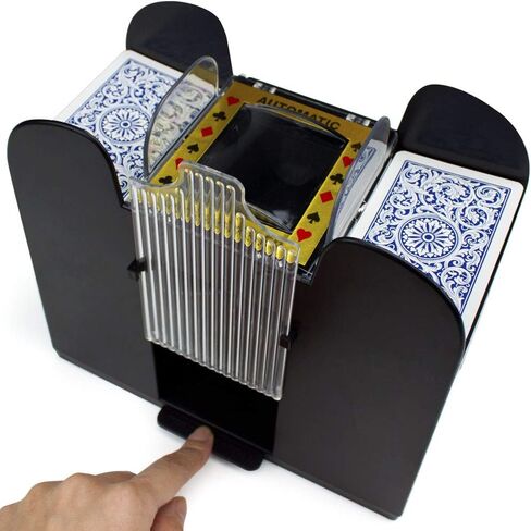 Brybelly 6-Deck Shuffler and 6 Jumbo Index Bicycle Decks - Battery-Operated Electric Shuffle Machine with Cards of Your Choice - Home & Casino Tournaments, Classic Poker, & Trading Card Games in Saudi Arabia