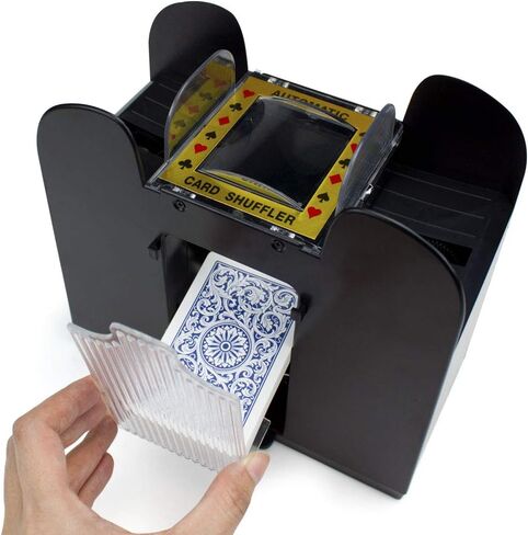 Brybelly 6-Deck Shuffler and 6 Jumbo Index Bicycle Decks - Battery-Operated Electric Shuffle Machine with Cards of Your Choice - Home & Casino Tournaments, Classic Poker, & Trading Card Games in Saudi Arabia