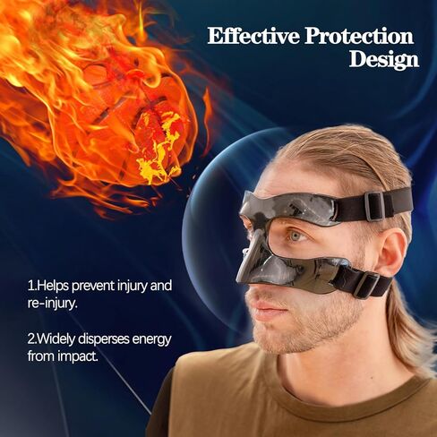 Sports Face Guard, Nose Guard for Broken Nose, Basketball Football Softball Training Face Shield Masks with Foam Padding for Men and Women in Kuwait