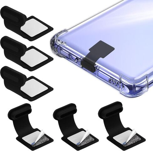 Type C Port Dust Plugs, USB C Dust Cover Caps Phone Type-C Anti Dust Charging Port Plug Silicone Dust Protectors with Removable Adhesive Compatible with Laptop Smartphones(3pcs, Black) in Saudi Arabia