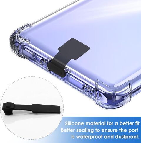 Type C Port Dust Plugs, USB C Dust Cover Caps Phone Type-C Anti Dust Charging Port Plug Silicone Dust Protectors with Removable Adhesive Compatible with Laptop Smartphones(3pcs, Black) in Saudi Arabia