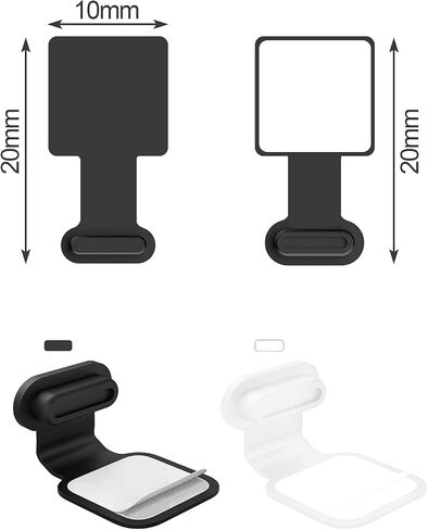 3pcs USB Type C Anti-Lost Anti Dust Plugs, Dust Cover Port Plugs Protection Compatible with iPhone 15 Samsung Galaxy S21/S20/S22 Ultra Huawei for All Type-C Smartphone and Tablet - Black in Saudi Arabia