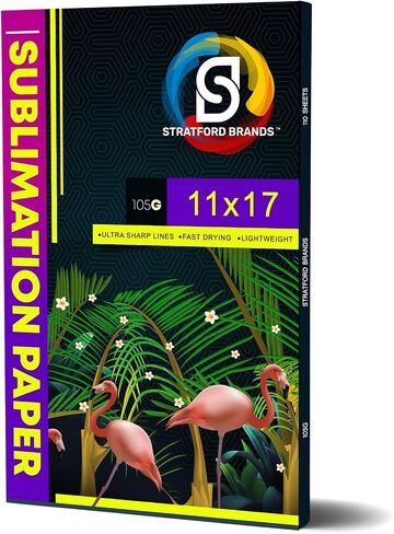 Stratford Brands - Sublimation Paper 8.5x14 inches | 110 Premium Sheets Sublimation Paper Compatible with All Inkjet Printers | Heat Transfer Paper for Tumblers, Mugs, and T-shirts 105gsm in Saudi Arabia