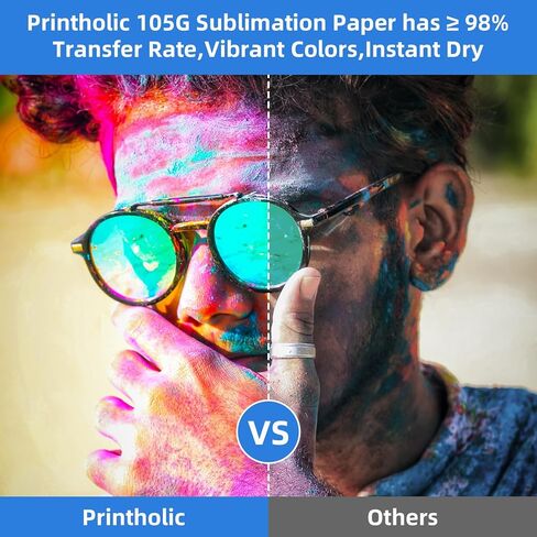ورق التسامي Printholic مقاس 8.5 × 11 بوصة، يعمل مع حبر التسامي وطابعات نفث الحبر E Sawgrass للأكواب والقمصان والأقمشة الخفيفة وغيرها من فارغة التسامي (100 ورقة، 105 جرام) in Kuwait