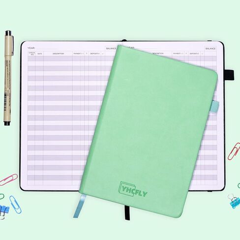سجل المحاسبة دفتر الأستاذ المحاسبة للأعمال الصغيرة والاستخدام الشخصي - دفتر تعقب الحساب غلاف فني لتتبع الأموال والنفقات والودائع والتوازن - 5.8X 8.3 "، أخضر in Kuwait