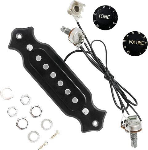 Prewired 6-String Guitar Pickup Wiring Harness Single Coil Magnetic with Volume & Tone Knobs Pots for Electric Cigar Box Guitar Ukulele Mandolin in Kuwait