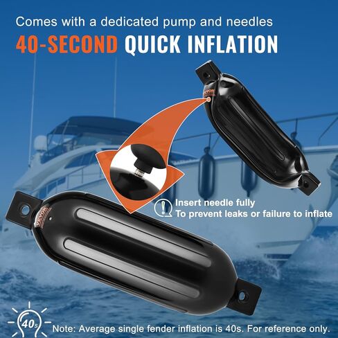 مصدات القوارب VEVOR، 8.6 بوصة × 16 بوصة / 5.5 بوصة × 20 بوصة / 6.5 بوصة × 23 بوصة / 8.5 بوصة × 26 بوصة مصدات القارب لرسو السفن مضلع مضلع قابل للنفخ مع فتحات مركزية، مصد حاجز للقوارب البحرية مع مضخة هواء in Kuwait