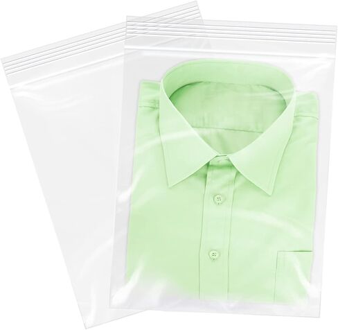 iMailer - 20 قطعة - أكياس كبيرة بسحاب مقاس 11 × 14 بوصة - أكياس بولي بلاستيكية بسحاب قابلة لإعادة الإغلاق مع قفل بسحاب للمطبوعات والصور والمستندات والملابس والقمصان in Kuwait