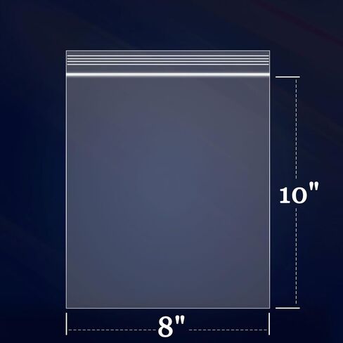 iMailer - 20 قطعة - أكياس بسحاب مقاس 8 × 10 بوصة - أكياس بولي قابلة للإغلاق مع سحاب قفل للتغليف وشحن البخور والقلائد والمجوهرات. in Kuwait