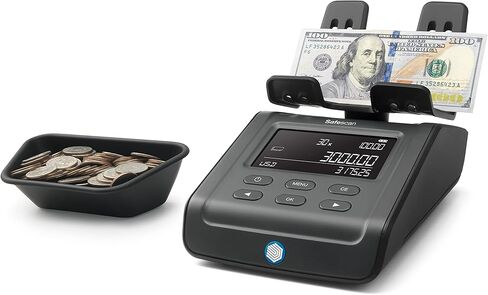 Safescan 6165 Advanced Money Counting Scale, Counts Bills, Coins, Coin Rolls and Bill Bundles, Multi-Currency, Easy to Update, Clear Display Panel, 3 Year Warranty in Saudi Arabia