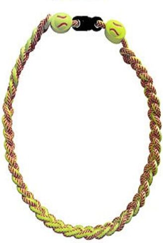 قلادة كينز لورينز للكرة اللينة للفتيات - قلادة رياضية مضفرة من التيتانيوم الأيوني هدية كرة اللينة للاعبي الكرة اللينة والمدربين وفرق الكرة اللينة in Kuwait