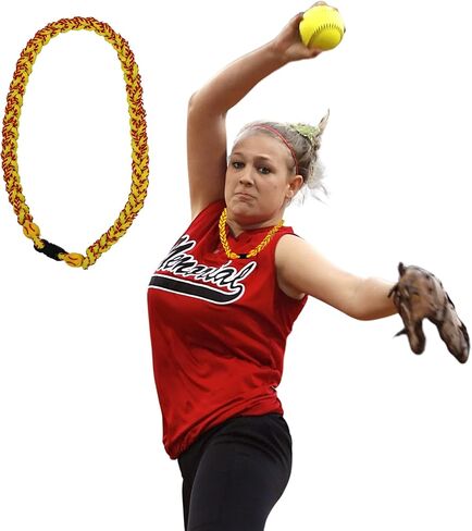 قلادة كينز لورينز للكرة اللينة للفتيات - قلادة رياضية مضفرة من التيتانيوم الأيوني هدية كرة اللينة للاعبي الكرة اللينة والمدربين وفرق الكرة اللينة in Kuwait