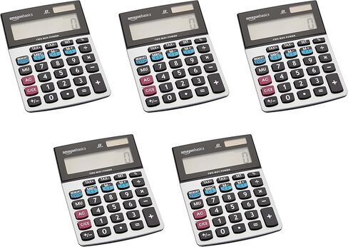 Amazon Basics LCD 8-Digit Desktop Calculator, 1 Pack, Small, Silver in Saudi Arabia