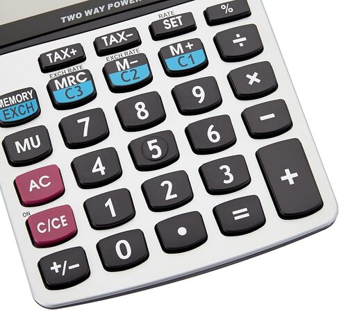 Amazon Basics LCD 8-Digit Desktop Calculator, 1 Pack, Small, Silver in Saudi Arabia