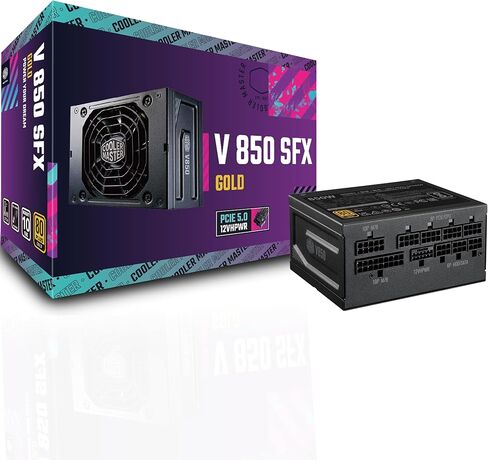 Cooler Master V850 SFX Gold ATX3.0 Full Modular Power Supply, 850W SFX, 80+ Gold, 90-Degree 12VHPWR PCIe 5.0 Connector, SFX-to-ATX Bracket, Silent Fan, 10 Year Warranty (MPY-8501-SFHAGV-3US) in Saudi Arabia