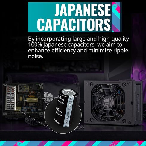 Cooler Master V850 SFX Gold ATX3.0 مصدر طاقة وحدات كامل، 850 وات SFX، 80+ ذهبي، موصل 90 درجة 12VHPWR PCIe 5.0، دعامة SFX-to-ATX، مروحة صامتة، ضمان 10 سنوات (MPY-8501-SFHAGV-3US) in Kuwait