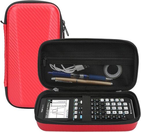 حافظة آلة حاسبة رسومية لـ Texas Instruments TI-84 Plus CE/TI-83 Plus CE/TI-84 Plus/Casio fx-9750GII، حقيبة واقية لصندوق التخزين مع جيب مضغوط لكابلات USB، قلم رصاص، مسطرة، دليل، (أسود) in Kuwait