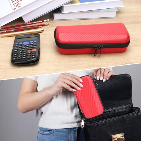 حافظة آلة حاسبة رسومية لـ Texas Instruments TI-84 Plus CE/TI-83 Plus CE/TI-84 Plus/Casio fx-9750GII، حقيبة واقية لصندوق التخزين مع جيب مضغوط لكابلات USB، قلم رصاص، مسطرة، دليل، (أسود) in Kuwait