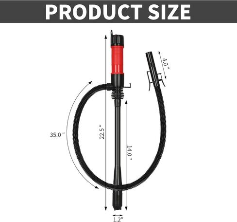 Siphon Pump for Gasoline Fuel Transfer Pump With Auto-Stop Battery Powered Siphon Hand Pump Long Hose Protable Transfer Pump Electric Kit for Oil and Liquids (RED-BLACK) in Saudi Arabia