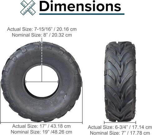AlveyTech 19x7.00-8 Tire with QD116 V-Tread for Baja Mini Bikes MB165 & MB200, ATVs, and Go Karts in Saudi Arabia
