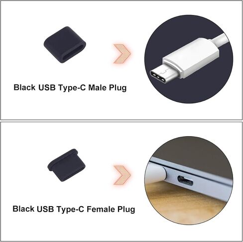 USB Cover Port Plug Caps - 30Pcs 6 Type Silicone Anti Dust Cover Laptop Port Protection Stoppers for USB Type-C, Headphone Port, HDMI, USB Type-A Plugs with Cleaning Brush Kit in Kuwait