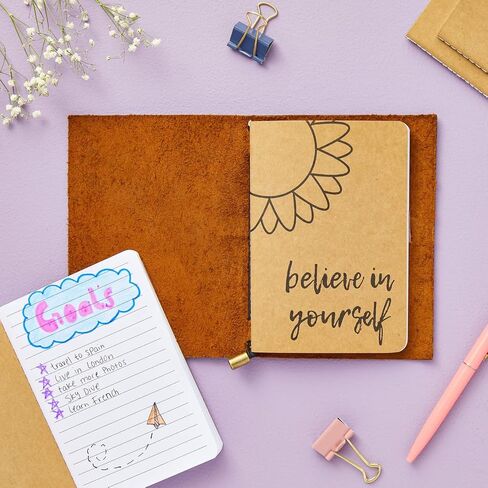 Paper Junkie 12 Pack Journals for Kids - Let's Be Happy Journals Bulk - Kraft Paper Notebooks School Supplies (80 Lined Page, 4 x 5.75 in) in Saudi Arabia